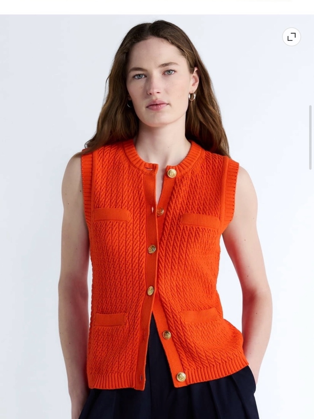 Red Knit Button-Front Sweater Vest - Picture 2 of 2
